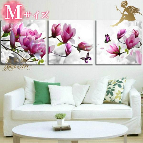絵画 壁掛け 風景 花 モダン アートパネル インテリア 手書きの油彩画 ３枚セット 枝のピンクのお花 1418 油彩画shop Art 通販 Yahoo ショッピング