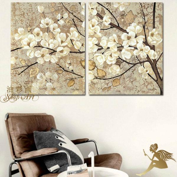 絵画 壁掛け 風景 花 モダン アートパネル インテリア 和 日本画 手書きの油彩画 ２枚セット 枝の白い花 Buyee Buyee Japanese Proxy Service Buy From Japan Bot Online