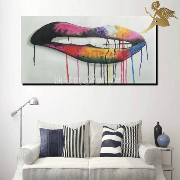 モダン アートパネル 絵画 壁掛けアート ポップアート １パネル レインボーリップ 手書きの油彩画 5048 油彩画shop Art 通販 Yahoo ショッピング