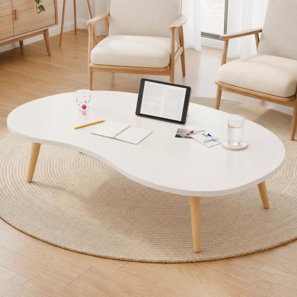 ローテーブル 幅80×奥行40×高さ42.5cm センターテーブル 一人暮らし リビング 机 デスク 木製 シンプル 白 ホワイト ANDWINT