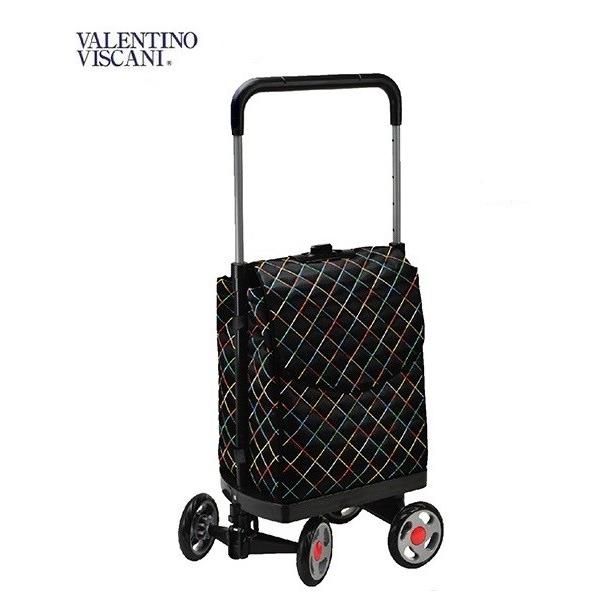 HR★☆ヴァレンチノ・ヴィスカーニ ショッピングカート エコバッグ 4輪 高さ調節 15176-01 クロ[送料無料(一部地域を除く)] ヴァレンチノ・ヴィスカーニ ショッピングカート エコバッグ 4輪 高さ