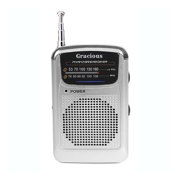 Gracious AM/FMポケットラジオ イヤホン付き スピーカー搭載 AM