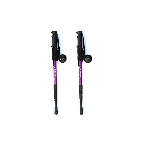 【並行輸入品】I型グリップ トレッキングポール 2本セット 《パープル》 登山 杖 ストック トレッキングステッキ ..