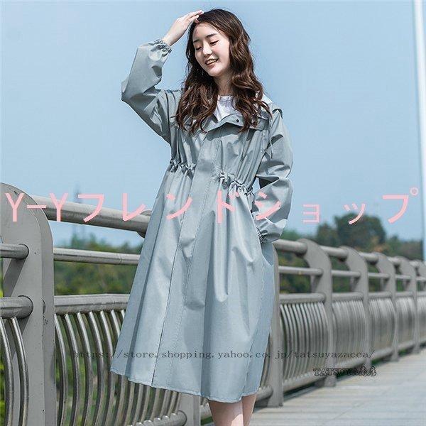 新作 レインコート トレンチコート風 レインウェア フードつき かっぱ 雨具 Aライン ロング丈 自転車 通勤 おしゃれ 可愛い 撥水 梅雨対策 軽量 レディース Best424 Yutahi 通販 Yahoo ショッピング