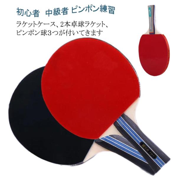 2本卓球ラケット ボール3個付き