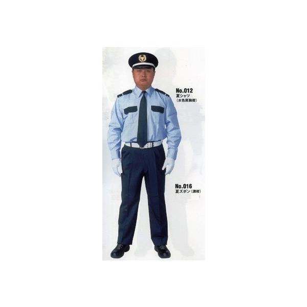 夏用カッターシャツ（水色肩紺）夏用　ズボン（濃紺）材質　ポリエステル80％レーヨン20％サイズ　Ｍ〜5Ｌズボン　Ｓサイズ〜6Ｌサイズ