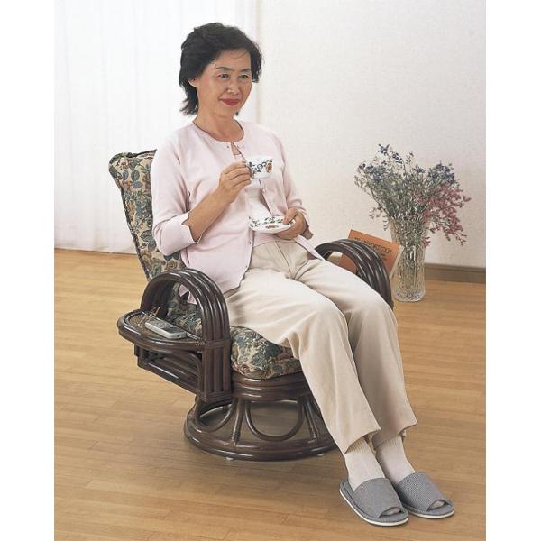 高級　今枝商店 ラタン リクライニングチェア 籐 イス チェア 座椅子 籐 リクライニング回転座椅子ハイタイプ S699 完成