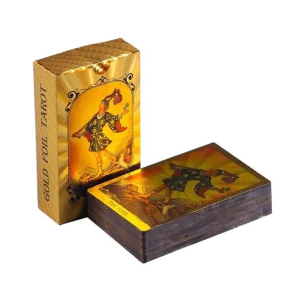 黄金のタロットカード 占い 開運 ゴールドタロットカード GOLD FOIL TAROT 置き配配送 選べるポーチ付き タロット 占い 開運 幸運 黄金 金 タロット占い