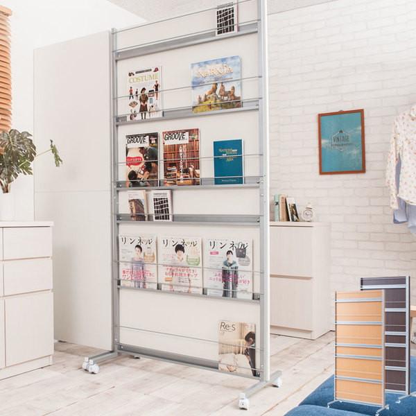 キャスター付き間仕切りパーテーション 幅60 マガジンラックタイプ