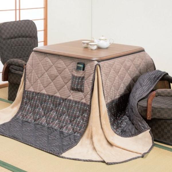 ハイタイプこたつ4点セット（こたつ本体＋掛布団＋高座椅子2脚