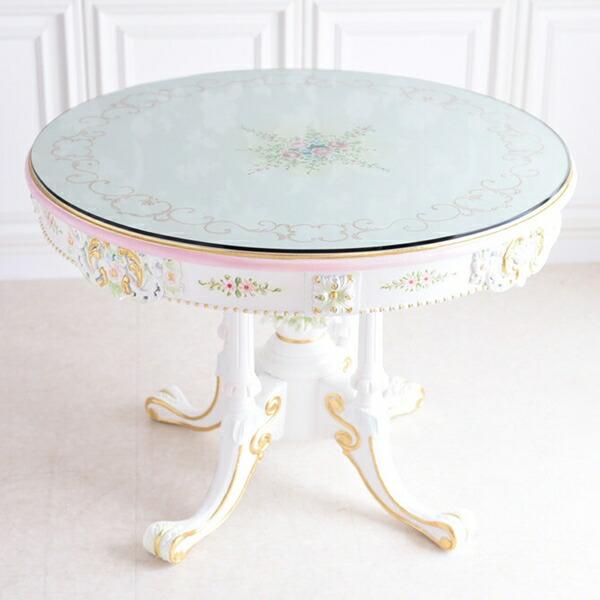 テーブル ダイニングテーブル ダイニングテーブル Rococo ダイニング丸テーブル 直径110cm Roc 10k プリンセス ガーリー ロココ 姫系 ピンク 猫脚 6125 バリュー家具 ゆとり生活研究所 通販 Yahoo ショッピング