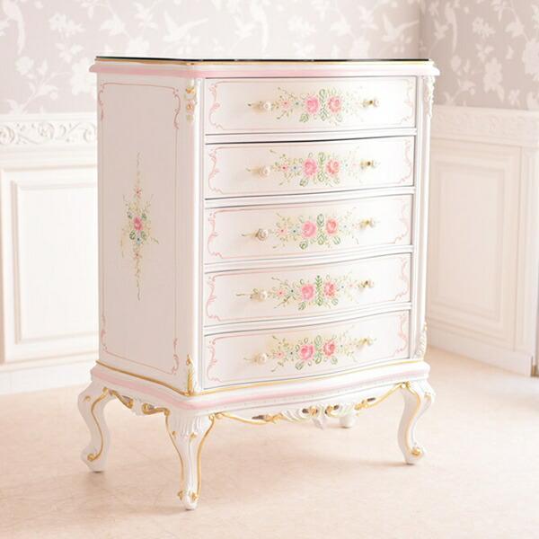 有名な高級ブランド ガーリープリンセスrococo 送料無料 特別セール ５段チェスト タンス 収納 ホワイト家具 ロココ調家具 薔薇雑貨 Mhpvyfyhjb