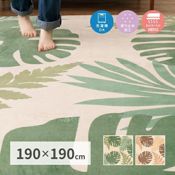 ３帖用　モンステラ柄カーペット(BR) Monstera/モンステラ シリーズ ラグ 通販 - ディノス