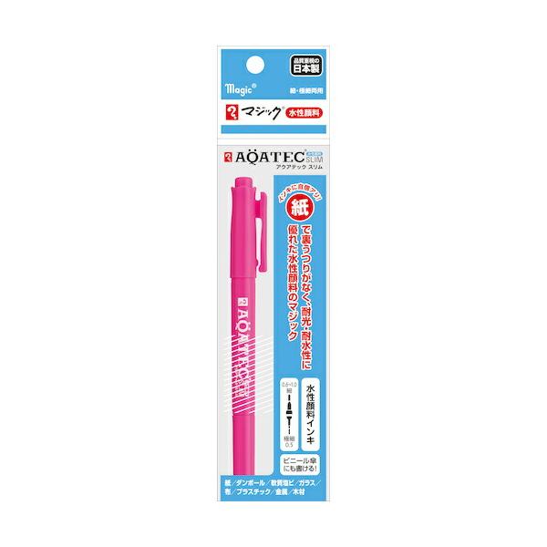 【メール便対応】寺西化学工業　マジックインキ　アクアテックスリム　桃　【品番：MAQ70P-T12】