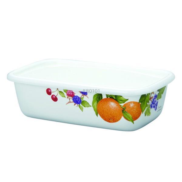 ●クラシカルで瑞々しい絵柄がキッチンを優雅に彩ります。●商品寸法： 約W210×D135×H65mm●容量： 1.0L●重量： 0.4kg●材質： 本体:ほうろう用鋼板、ふた:強化ガラス、つまみ:天然木※手作業で釉薬をかけておりますので、多...