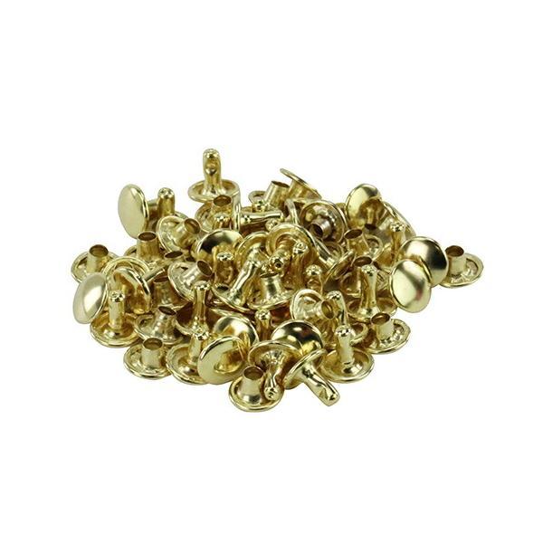 ●メッキ仕上げで、装飾性の高いカシメ玉です。●ベルト・バッグ・腰袋などの補修・補強に最適です。●用途： ベルト・バッグ・腰袋などの補修・補強。●規格： NO.53MT●商品サイズ： 幅9×高さ8.5×奥行き9mm●重量： 0.6g●カシメ玉...