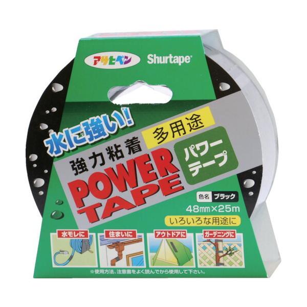 アサヒペン　粘着テープ パワーテープ 48mm×25m ブラック/T253　【品番：4970925602275】
