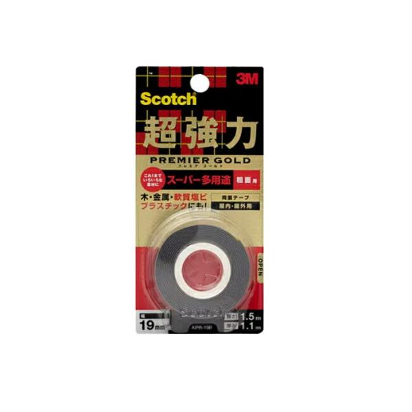 【メール便対応】スリーエム ジャパン　スコッチ 超強力両面テープ プレミアゴールド スーパー多用途 粗面用　【品番：KPR-19R】