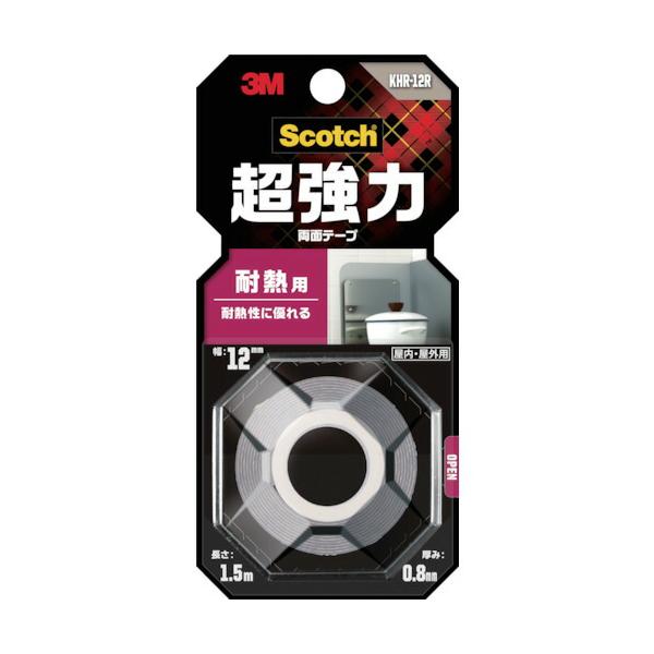 【メール便対応】スリーエム ジャパン　スコッチ 超強力両面テープ 耐熱用　【品番：KHR-12R】