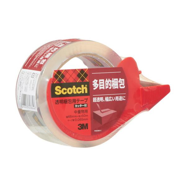 スリーエム ジャパン　スコッチ 透明梱包用テープ [カッター付き]　【品番：313D 1PN】