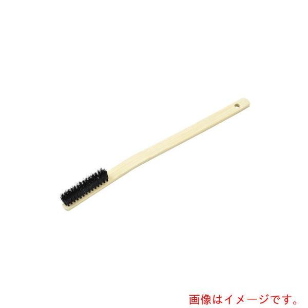 クロダブラシ　竹柄ブラシ　ＳＴＤ　機械植　曲柄　豚毛　４行　【品番：034-00001】