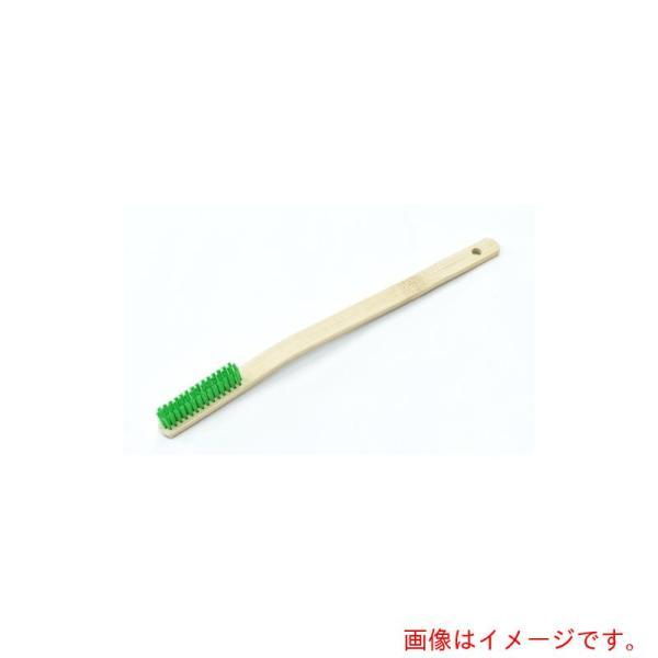 クロダブラシ　竹柄ブラシ　ＳＴＤ　機械植　曲柄　ＰＰ緑　４行　【品番：034-00003】