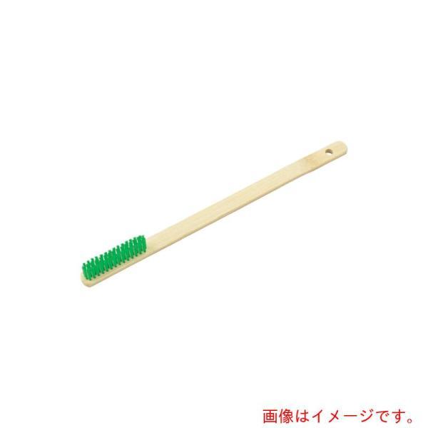 クロダブラシ　竹柄ブラシ　ＳＴＤ　機械植　直柄　ＰＰ緑　４行　【品番：034-00004】