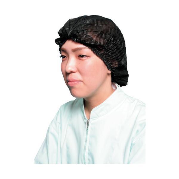 川西工業　不織布使いきりヘアキャップ　ブラック　１００枚入り　【品番：7045BK】