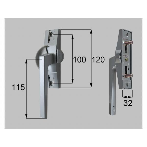 LIXIL（新日軽）　グレモンハンドル（ロック付） R　シルバー　【品番：SVK144RS01】