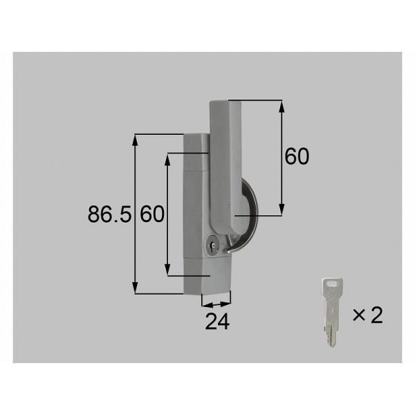 LIXIL（新日軽） 鍵付クレセント（L=60）L グレー系 【品番