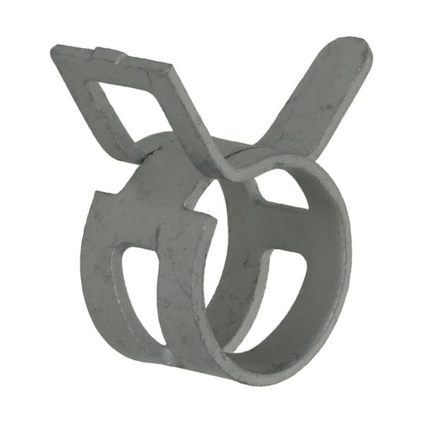 特長●取付簡単なクリップ式で使いやすいホースバンドです。用途●給水ホースや自動車エンジン部、ガス管などに使用。仕様●厚さ(mm)：10●内径(mm):13●表面処理：ダクロ処理●板厚(mm)：1材質●鉄質量・質量単位●7.0g【メーカー名】...