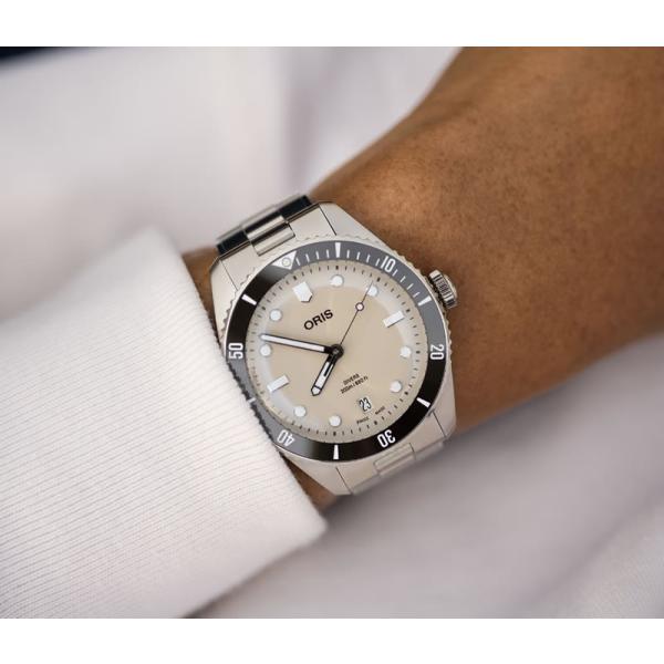 ORIS オリス 時計 ダイバーズ デイト Divers Date 39mm ベージュ文字盤 メンズサイズ 腕時計 0173377954051-Set  送料無料 正規輸入品