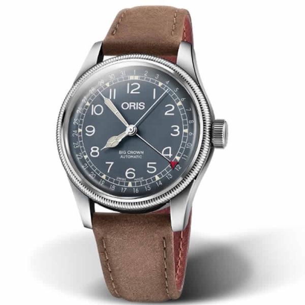 オリス 腕時計 ORIS 時計 ビッグクラウン ポインターデイト 40mm メンズサイズ ブルー文字盤 腕時計 75477414065 レザーストラップ  送料無料 正規輸入品