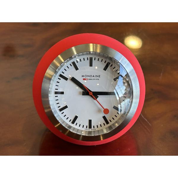MONDAINE（モンディーン） 置時計 グローブ クロック 6cm レッド