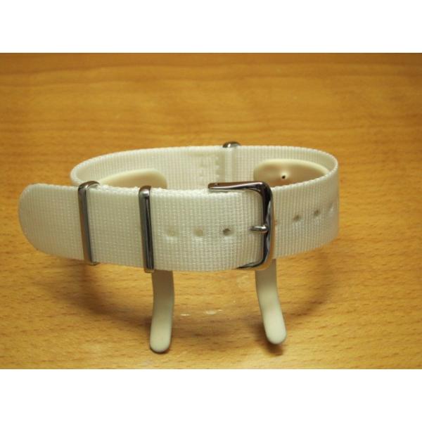 DW  TIMEX  Knot にも使える 16mm 18mm 20mm 22mm カシス 引き通し 腕時計バンド タイプナトー CASIS TYPE NATO  ホワイト 白