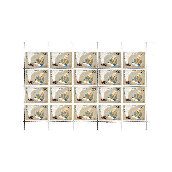 ◆昔ばなしシリーズ 浦島太郎 玉手箱 昭和50年(1975) 20円切手 20枚シート発行日：昭和50年(1975)1月28日額面：20円×20枚意匠：玉手箱状態：未使用／経年による多少のよれ・シミ等があります。※画像はサンプルです。画像と...