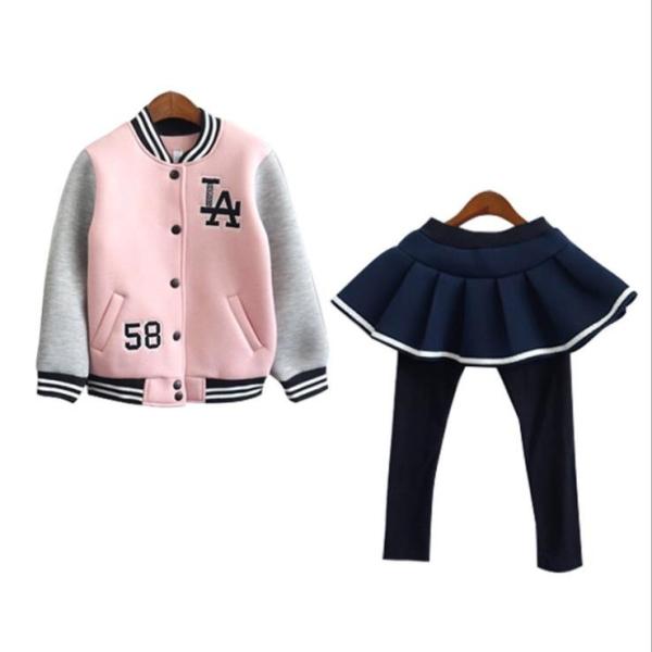 キッズ 子供服セットアップ 女の子上下セット 韓国スカジャン ダンス