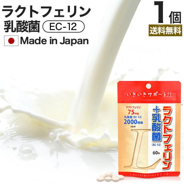 ラクトフェリン ラクトフェリンサプリ ラクトフェリンサプリメント 乳酸菌 オリゴ糖 菌活 腸活 サプリ 60粒 約15〜30日分 送料無料 メール便