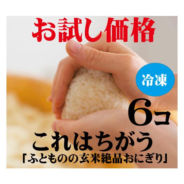 お試し でわのもちもち玄米おにぎり・プレーン６個/冷凍　太ももの会の山形庄内特産「でわのもち」もち玄米を圧力鍋で炊いた、絶品おにぎり