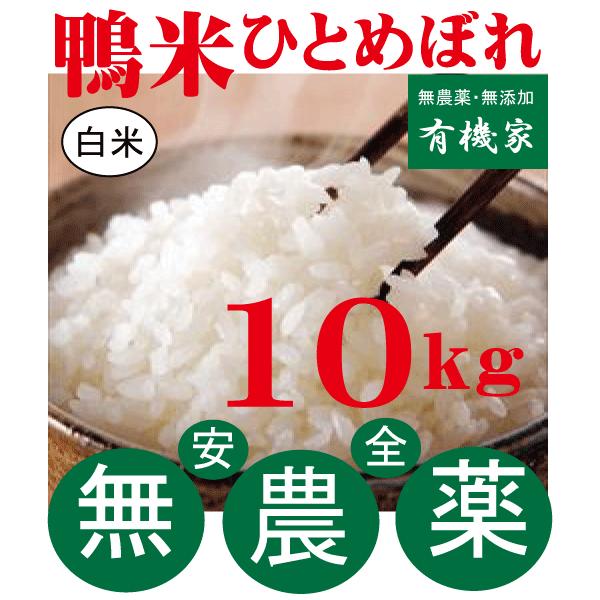 2025年産新米 無農薬ひとめぼれ白米 １０ｋｇ/１０月上旬出荷開始 鴨米ひとめぼれ　山形県佐藤さんの秘蔵米　無農薬米　国内産100%「山形県」