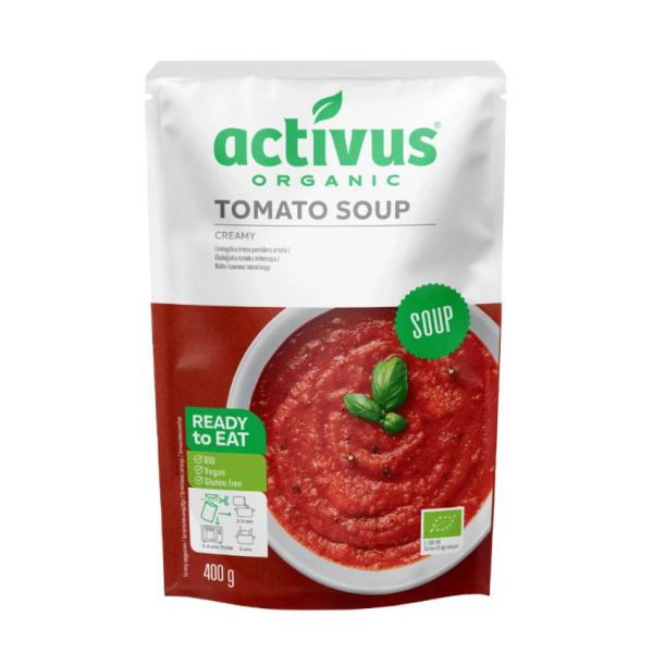 オーガニック　activus ＯＧトマトスープ 400g　有機JAS「無農薬・無添加」動物性素材不使用　２個までコンパクト便可
