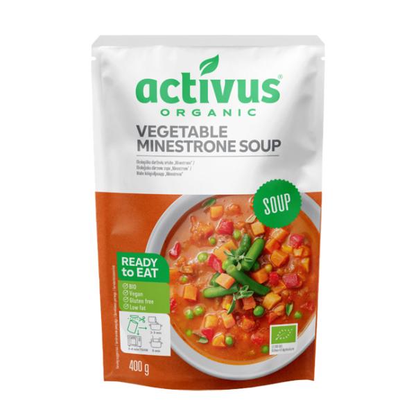 オーガニック　activus ＯＧミネストローネ 400g　有機JAS「無農薬・無添加」　動物性素材不使用 /２個までコンパクト便可
