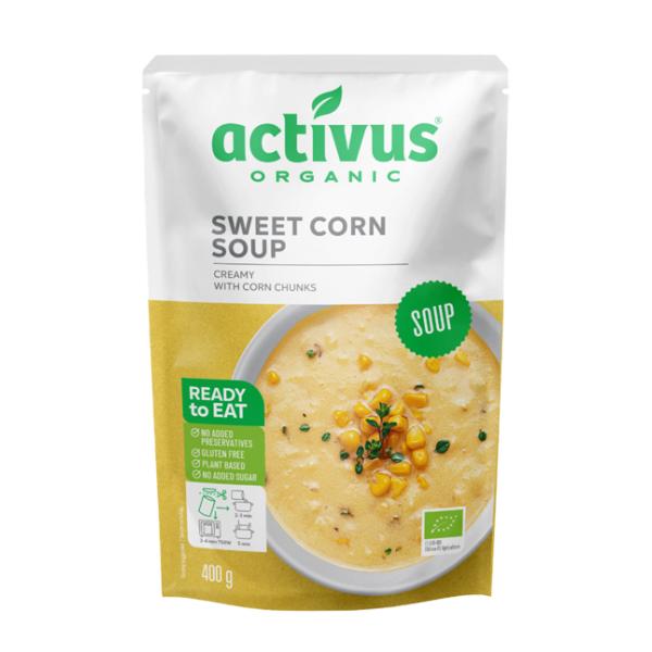 オーガニック　activus ＯＧコーンスープ400g　有機JAS「無農薬・無添加」　動物性素材不使用 /２個までコンパクト便可