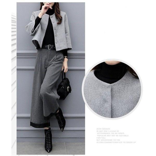 在庫有り お買い得 セットアップ レディース 秋冬 40代 代 フォーマル 長袖 2点セット アウター 冬コート ガウチョパンツ カジュアル 大きいサイズ おしゃれ 上品 着痩せ 新品 Ol Www Southshorehomesinc Com