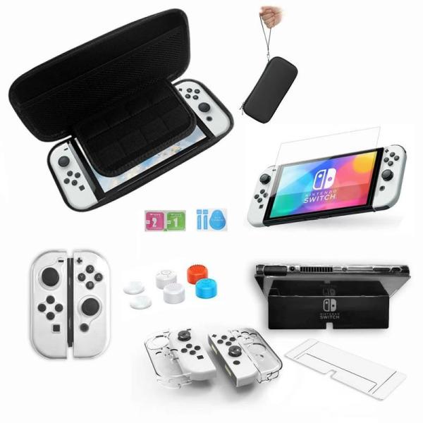 【12in1セット】ガラスフィルム付き Switch OLED 有機ELモデル Nintendo Switch OLED ケース 耐衝撃 クリア ニンテンドースイッチライト 保護ケース 保護シート