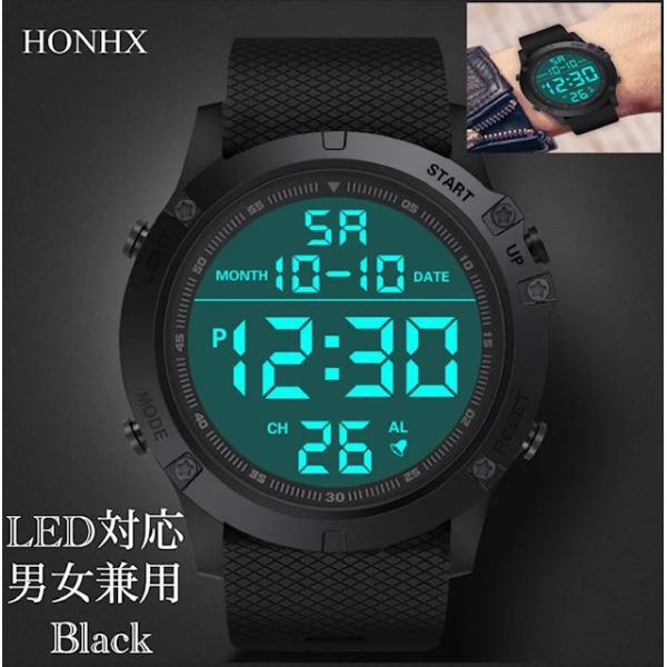 2 スポーツ腕時計　腕時計　時計　デジタル式 LED デジタル腕時計　デジタル 自転車　スポーツ アウトドア キャンプ　ランニング アウトドア ７色 LEDライト