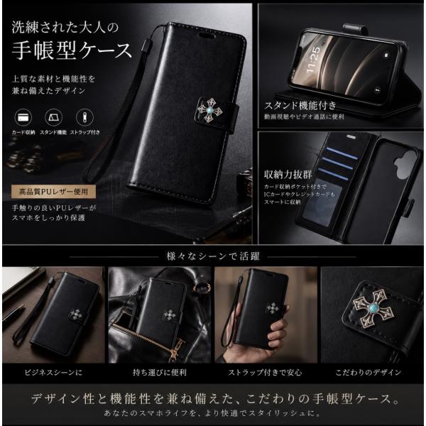 iPhone17 6.3 iPhone16 6.1 iPhone14 iPhone13 iPhone12 12pro iPhone7 iPhone8 SE 手帳型ケース　レザー 革　ターコイズ　十字架 レザーケース　