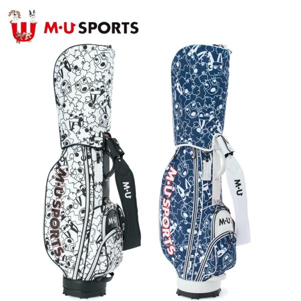 M-U SPORTSゴルフバッグ〈にゃん様〉 M・U SPORTS MU SPORTS MU スポーツ キャラクター パズル柄