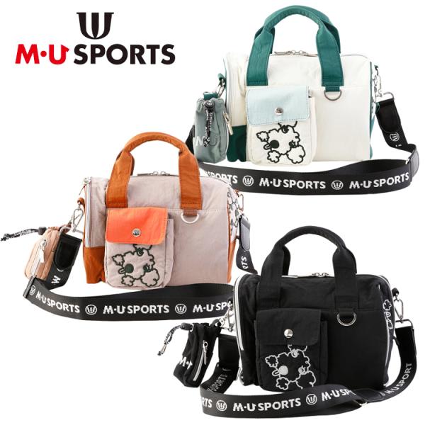 M・U SPORTS 刺繍キャラクターポーチ（703J6000） エムユースポーツ 25年春夏新作 軽量変顔キャラクター刺繍カート