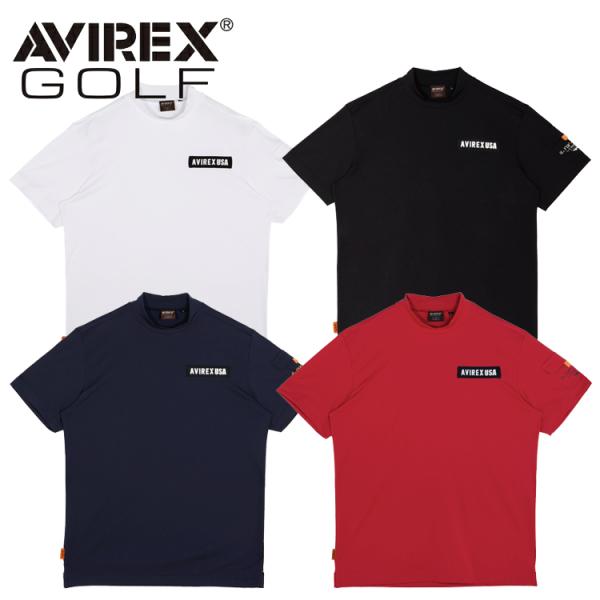 【AVIREX GOLF】新品ノーズアート長袖モックネックシャツ　ゴルフ　メンズ AVIREX GOLF アヴィレックスゴルフ メンズ S/S アイコン モック